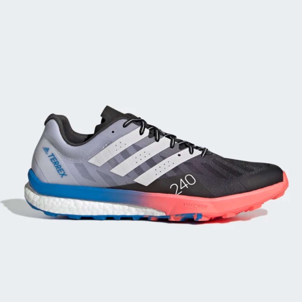 Men's Trail Running Shoes - Black/Gray/Blue/Coral